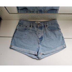 Forever 21 Womens Size 28 Denim Blue Jean Shorts Rolled Hem